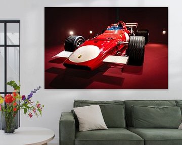 Ferrari Ein-Personen-Rennwagen (Einbeinstativ) in dem berühmten Ferrari-Rot von autofotografie nederland