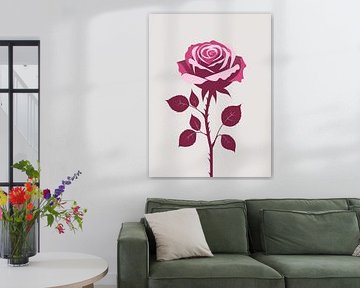 Burgundische Rose Silhouette von Giandra Safaraz