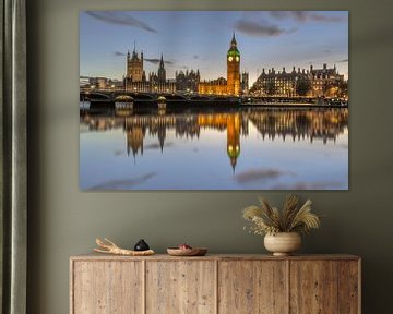 Houses of Parliament and the Big Ben in London by Tubray