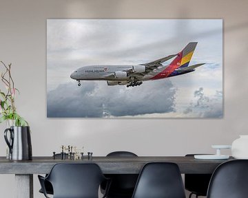 Asiana Airlines Airbus A380-800 passenger aircraft. by Jaap van den Berg