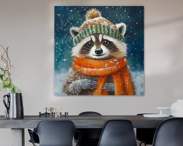 Raccoon in winter by Jutta Maria Pusl
