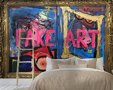 Voorbeeld van het werk in een kamer