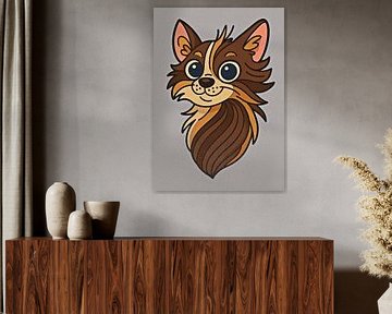 Fröhliche Katze im Cartoon-Stil