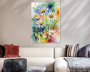 Daisy Watercolor Flower Painting