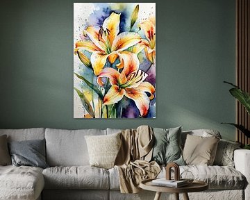 Lily Watercolor Flower Art