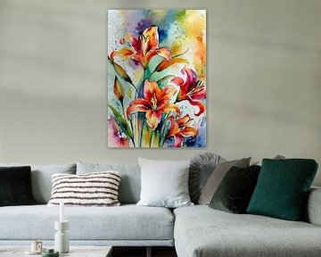Lily Watercolor Flower Art