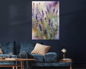 Lavender Watercolor Floral Painting