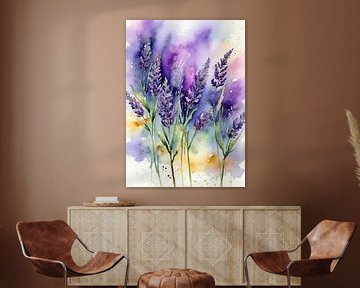 Lavender Watercolor Floral Painting