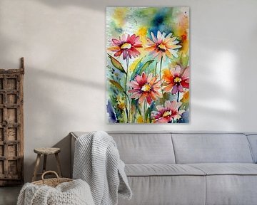 Daisy Watercolor Flower Painting
