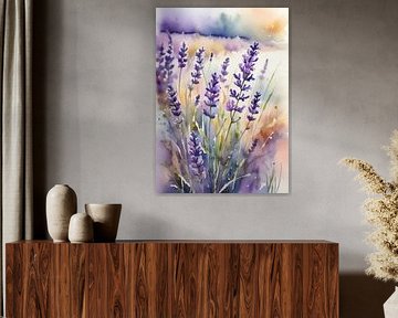 Lavender Watercolor Floral Painting