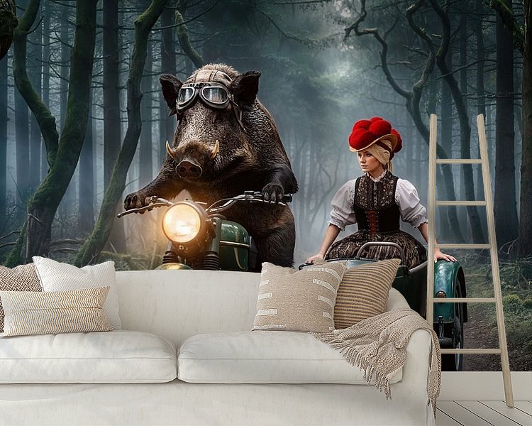 Voorbeeld van het werk in een kamer