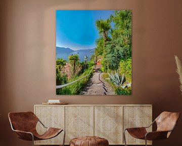 Blick auf den Lago Maggiore mit der Isola di Brissago vom Sentiero Romano aus, Ascona, Tessin Ticino von Rene van der Meer