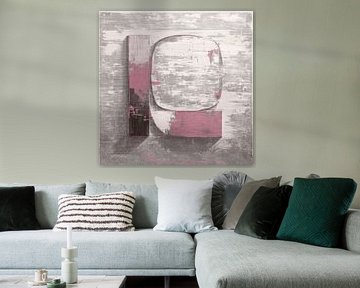 Design abstrait moderne. Textures en gris et rose doux sur Studio Pieternel