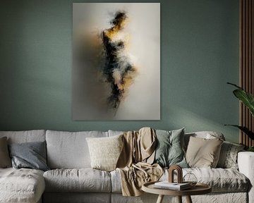 Abstrakte weibliche Silhouette - Weiche Formen in neutralen Tönen von Thea