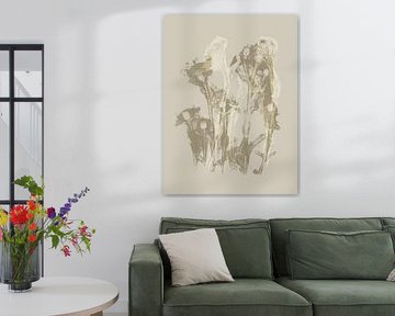 Minimalistische botanische Kunst in neutralen Farben
