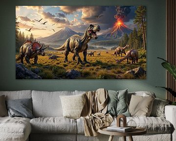 VULKARYON: Ein Tyrannosaurus Rex und andere Dinosaurier erleben einen Vulkanausbruch von INFERAURUM