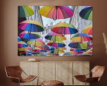 Urban Rainbow Lisbon - Colours over Pink Street by Rolf Schnepp