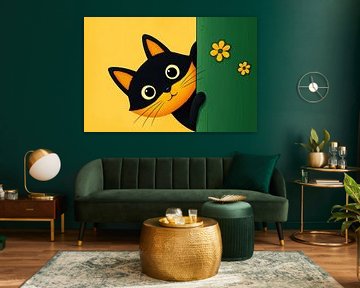 Verspielte Katze mit großen Augen von Art & Soul Creations