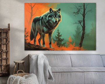 Wolf among mist and trees by Art & Soul Creations
