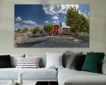 From the Lungolago view of the church Santi Pietro e Paolo, Ascona, Tessin Ticino, Switzerland