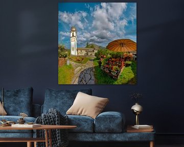 Le seul village Walser de la vallée de la Maggia, église Santi Giacomo e Cristoforo, Bosco Gurin, Te sur Rene van der Meer