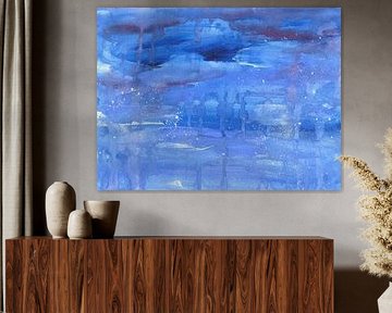 Sturm über dem Ozean abstraktes Acrylgemälde