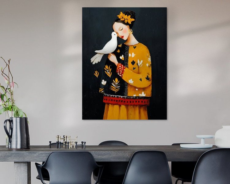 Voorbeeld van het werk in een kamer