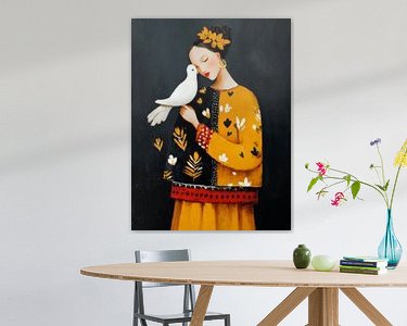 Voorbeeld van het werk in een kamer