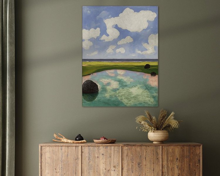 Voorbeeld van het werk in een kamer