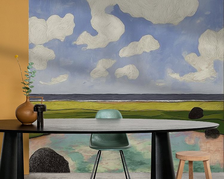 Voorbeeld van het werk in een kamer