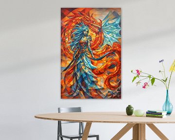 Vrouwelijke Krijger en Draak van Linda de Klein