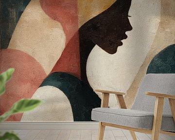 Modern portret in aardetinten van Studio Allee