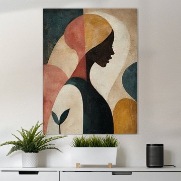 Modernes Porträt in Erdtönen