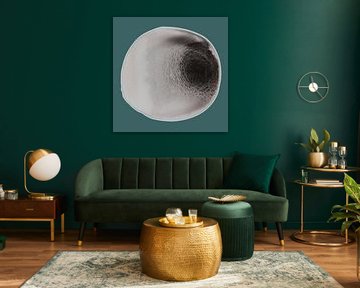 Black Teal Aqua Mineral 949 - Aquarelle abstraite avec profondeur et équilibre - Transformative Teal sur Saskia Mensink PRINTS