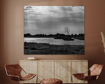 Black-and-white water landscape by M.J. Lagerwerf