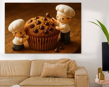 Kleine chefs met muffin van Art & Soul Creations
