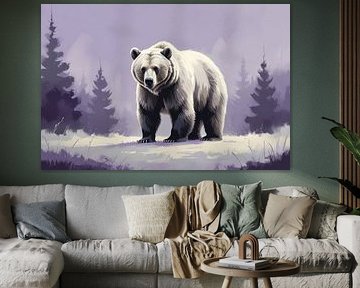White bear among spruce trees by Imperial Art House