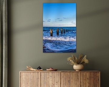 Waves and groyne on the Baltic Sea beach in Heiligendamm by Rico Ködder