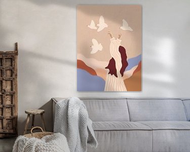 Voorbeeld van het werk in een kamer