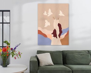 Voorbeeld van het werk in een kamer