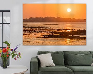 Sunset in the bay of Roscoff with a view of the Ile de Batz, Brittany