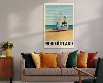 Noord-Jutland - kustleven tussen boot en branding