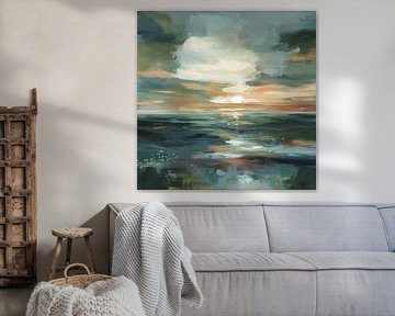 Trail of light to the horizon by Color Square