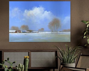 Winter sky with Slender Trees by Art Whims