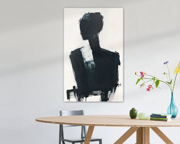 Abstract Figure | Minimalist Black and White Artwork by Art Whims