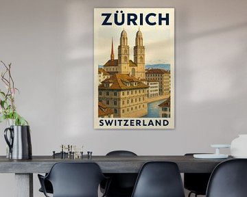 Zürich – Türme, Fluss und ferne Gipfel von Sabine Wagner