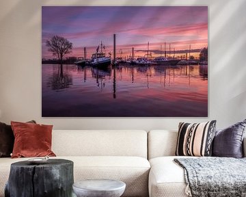 Sonnenaufgang am Yachthafen