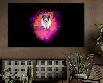 Jack Russell in Farbe von Jitse Vervoort