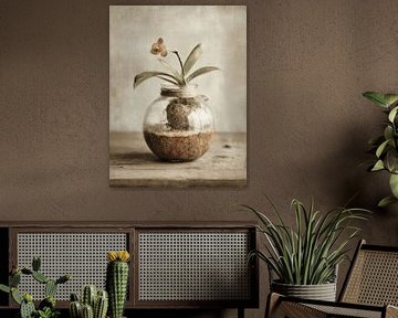 Nature morte avec une orchidée dans le style japonais sur Japandi Art Studio