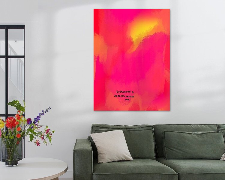 Voorbeeld van het werk in een kamer